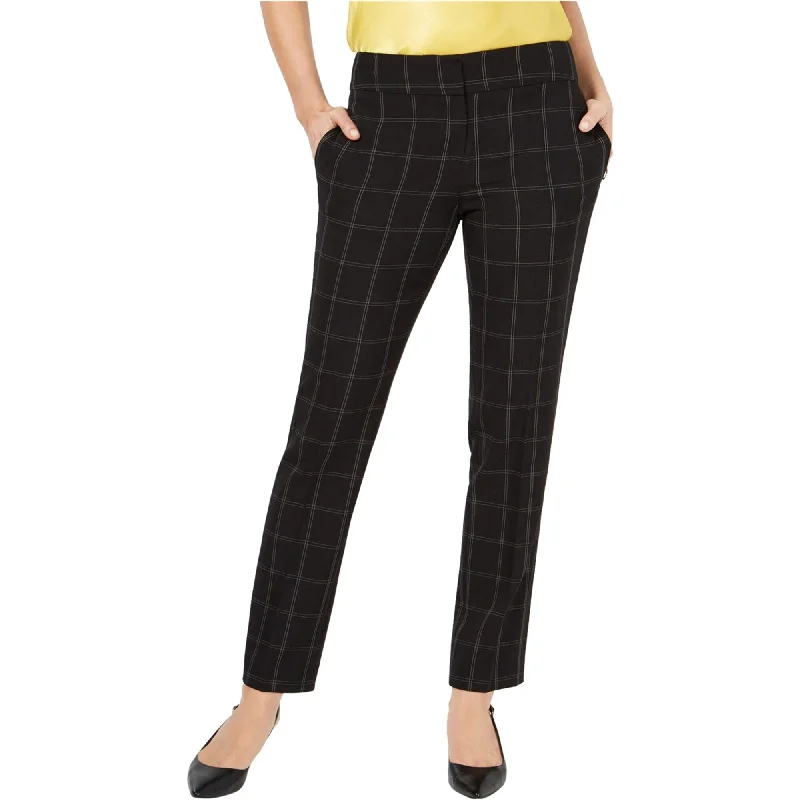 Kasper Womens Windowpane Casual Trouser Pants