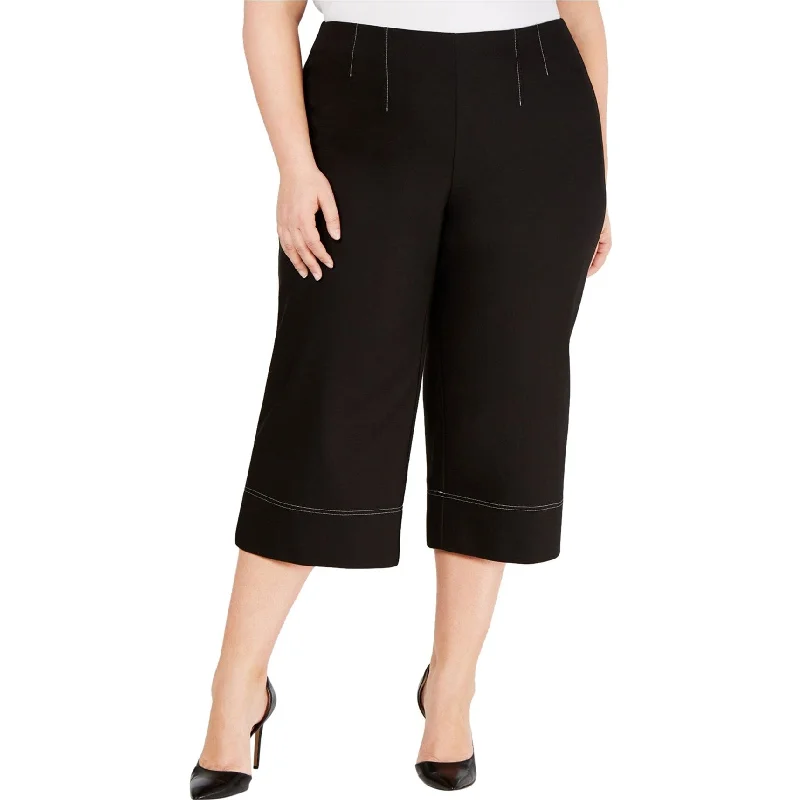 I-N-C Womens Contrast Stitching Casual Wide Leg Pants