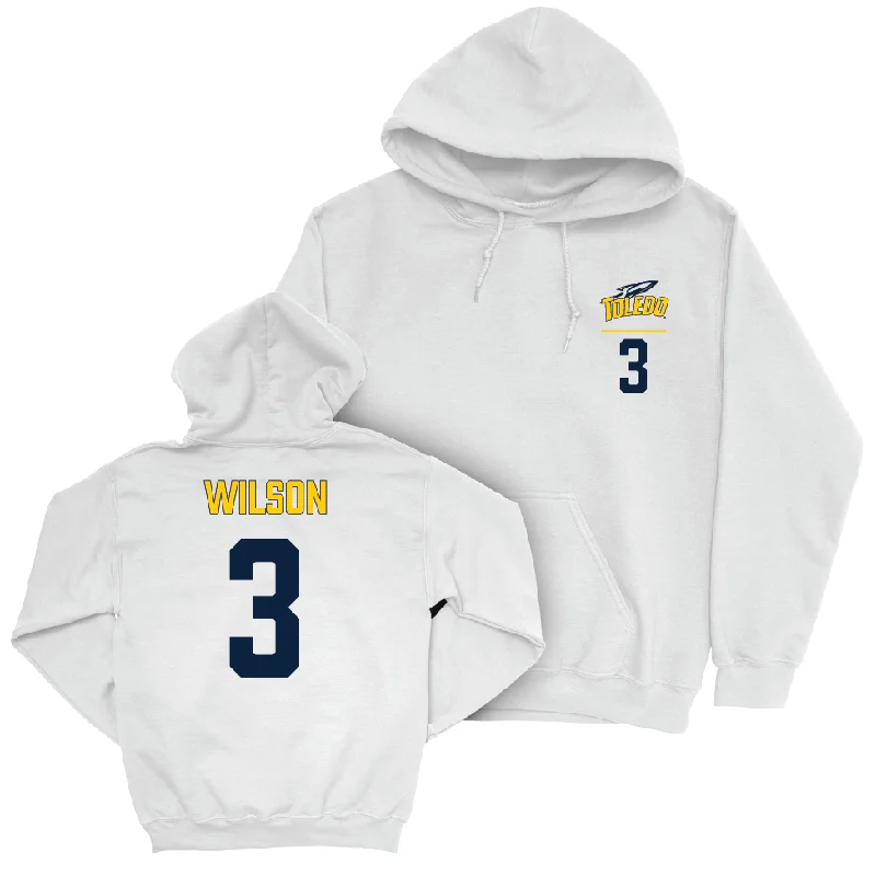 Toledo Men's Basketball White Logo Hoodie - Sonny Wilson | #3