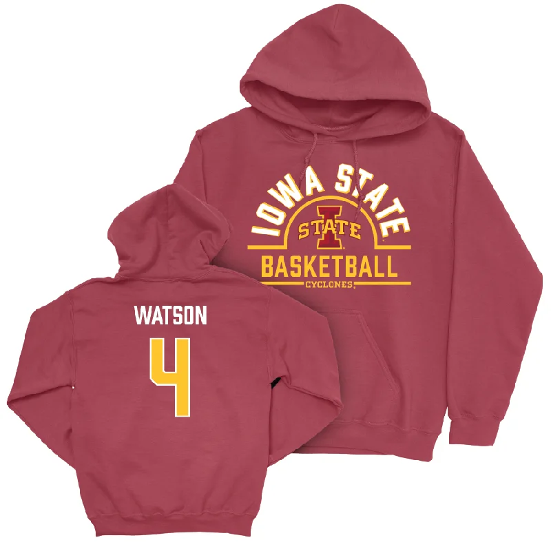 Iowa State Men's Basketball Crimson Arch Hoodie - Demarion Watson