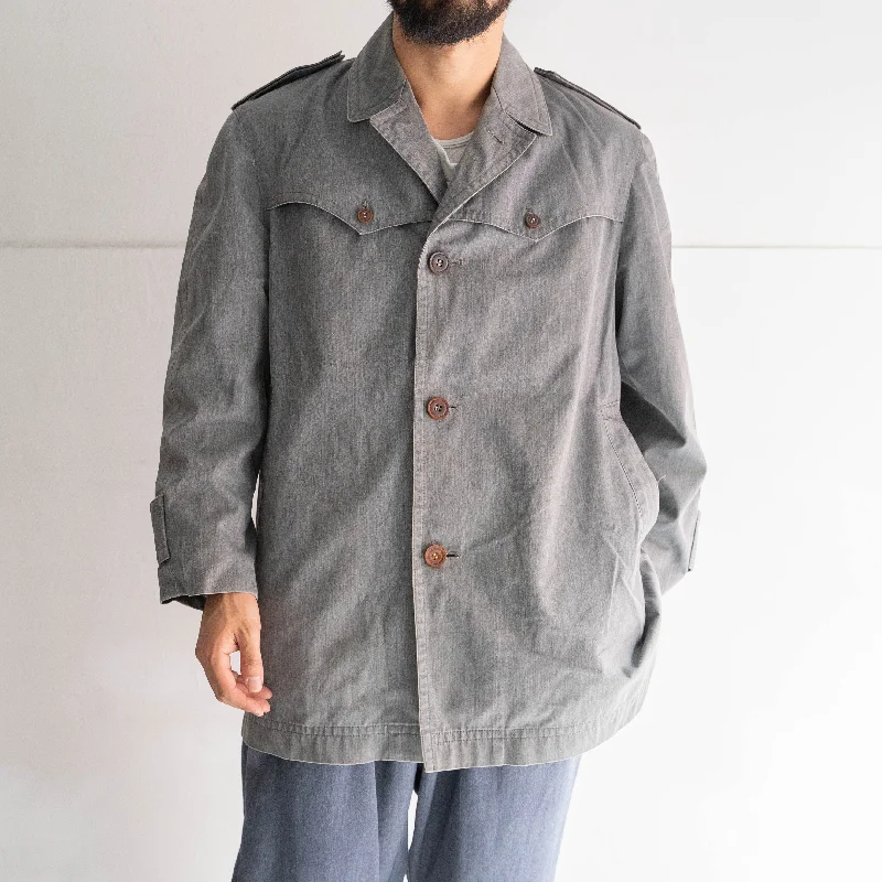 around 1980s Japan vintage gray color work? jacket -with western yoke-