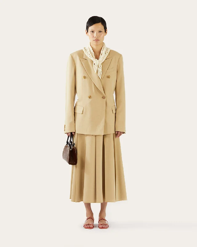 Dana Blazer Tencel Blend Suiting Beige