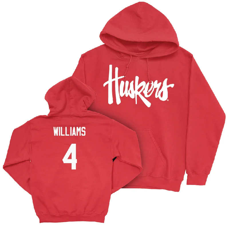 Red Women's Basketball Huskers Hoodie  - Kennadi Williams