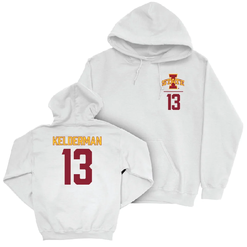 Iowa State Men's Basketball White Logo Hoodie - Cade Kelderman