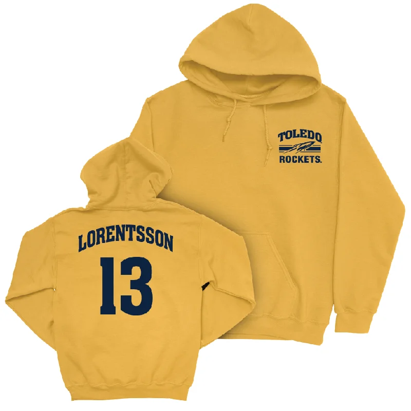 Toledo Men's Basketball Gold Victory Hoodie - André Lorentsson | #13