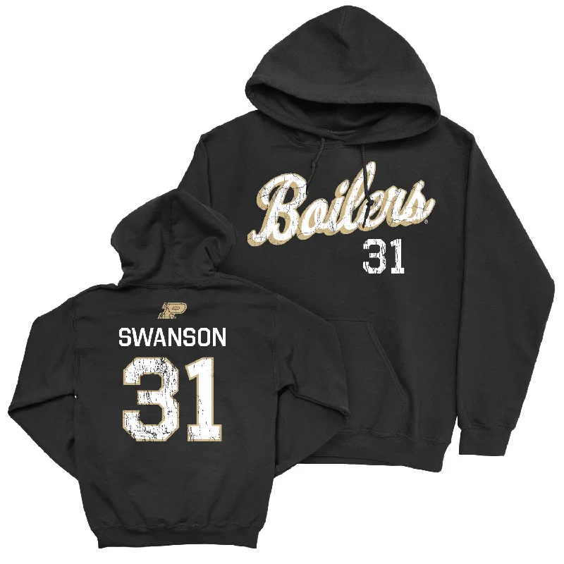 Women's Basketball Black Script Hoodie - Sophie Swanson | #31