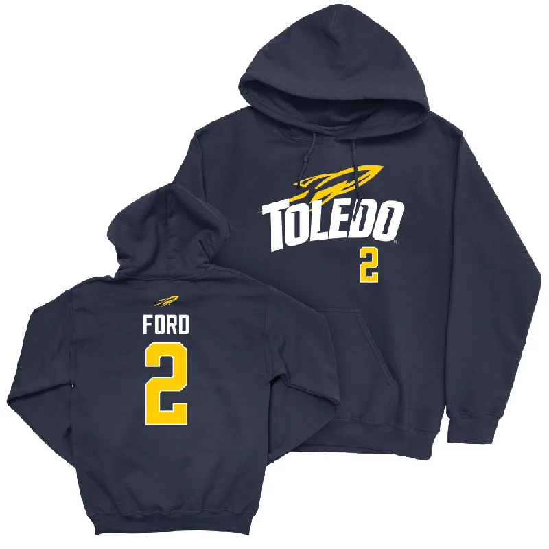 Toledo Men's Basketball Navy Sideline Hoodie - Bryce Ford | #2