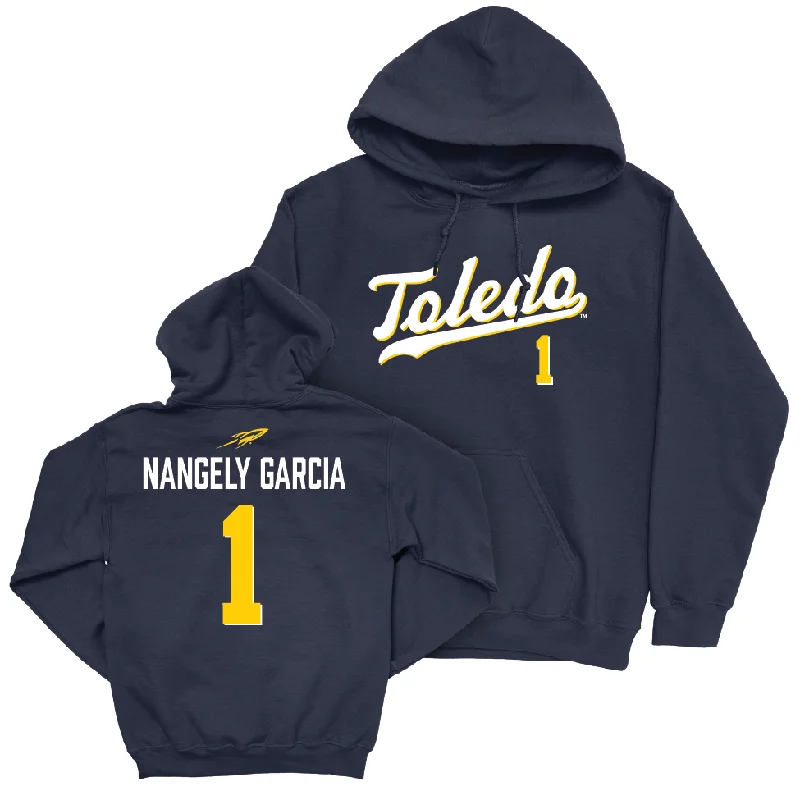 Toledo Women's Basketball Navy Script Hoodie - Nangely Garcia | #1