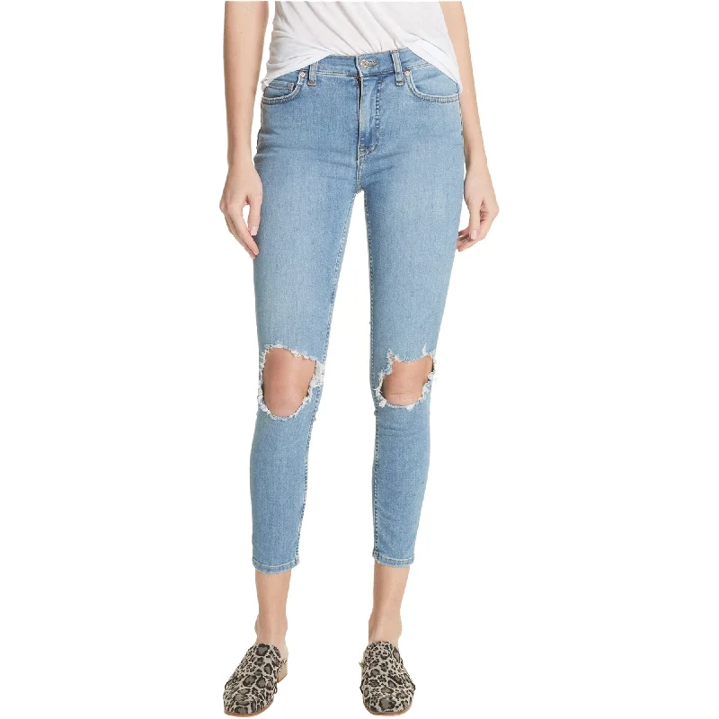 Free People Womens Busted Knee Skinny Fit Jeans