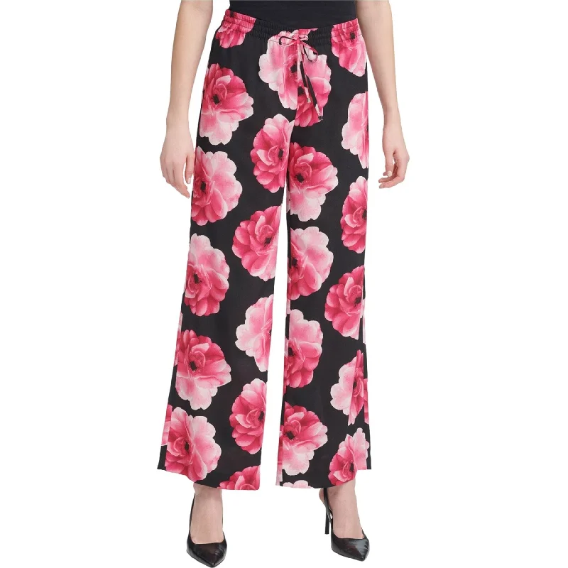 Calvin Klein Womens Floral Casual Wide Leg Pants