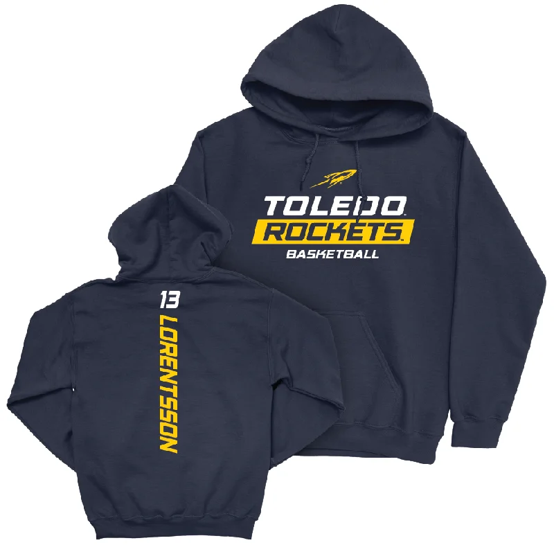 Toledo Men's Basketball Navy Rush Hoodie - André Lorentsson | #13