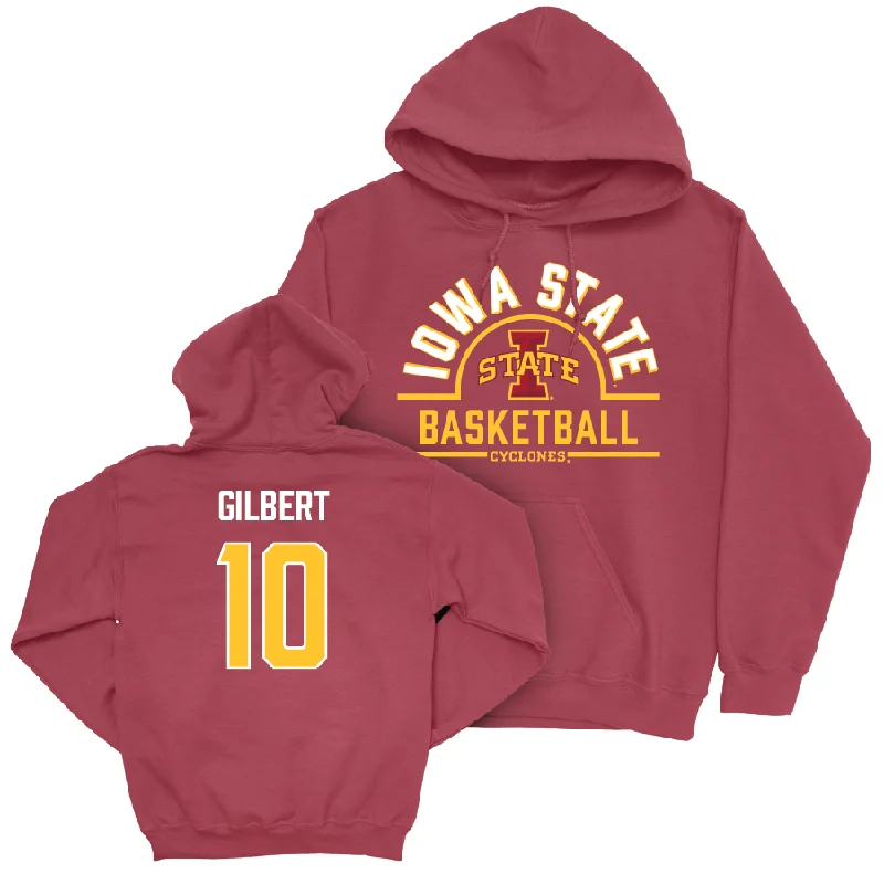 Iowa State Men's Basketball Crimson Arch Hoodie - Keshon Gilbert