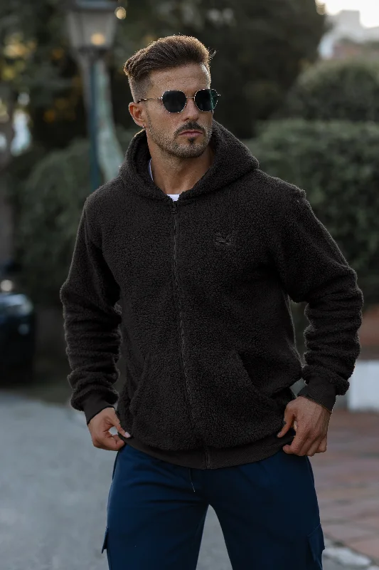 Monster Sherpa Hoodie - Black (Relax Fit)