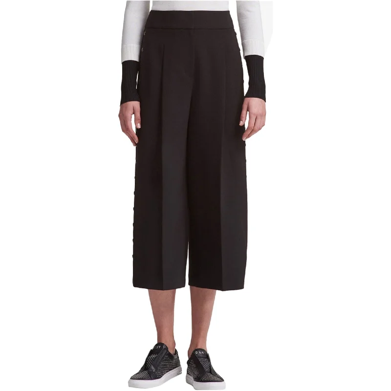 DKNY Womens Wide Leg Culotte Pants, Black, 10