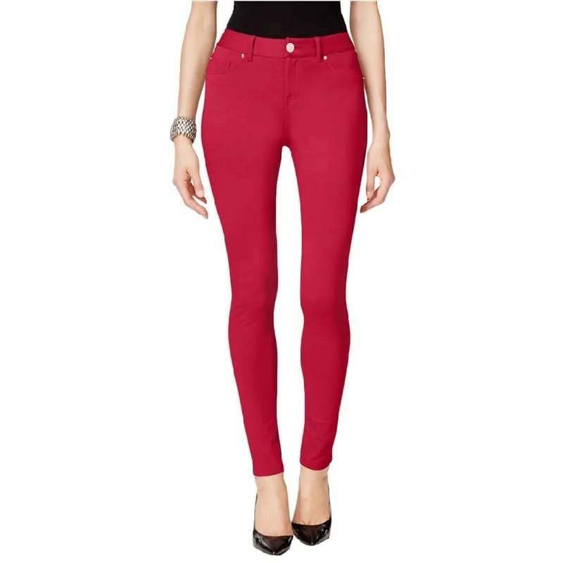 I-N-C Womens Curvy Ponte Casual Trouser Pants, Red, 6