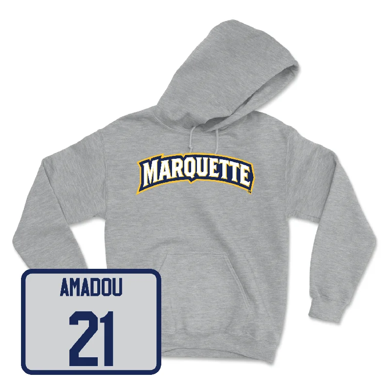 Sport Grey Men's Basketball Wordmark Hoodie - Alassane Amadou