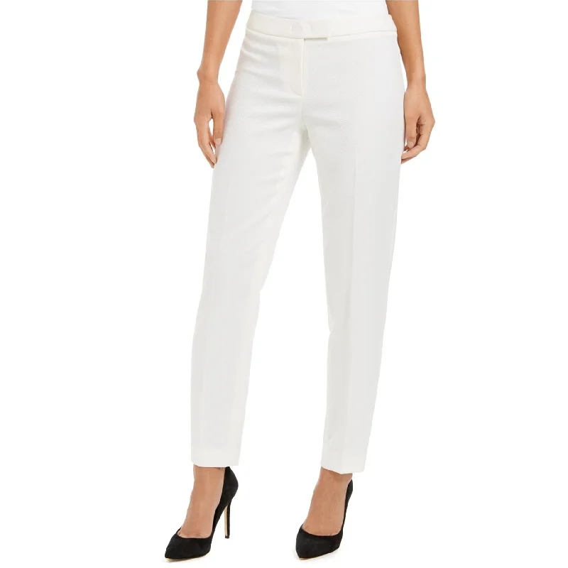 Anne Klein Womens Bowie Casual Trouser Pants, White, 16