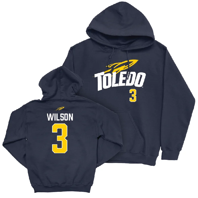 Toledo Men's Basketball Navy Sideline Hoodie - Sonny Wilson | #3