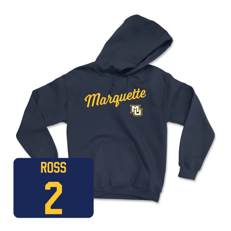 Navy Men's Basketball Script Hoodie - Chase Ross