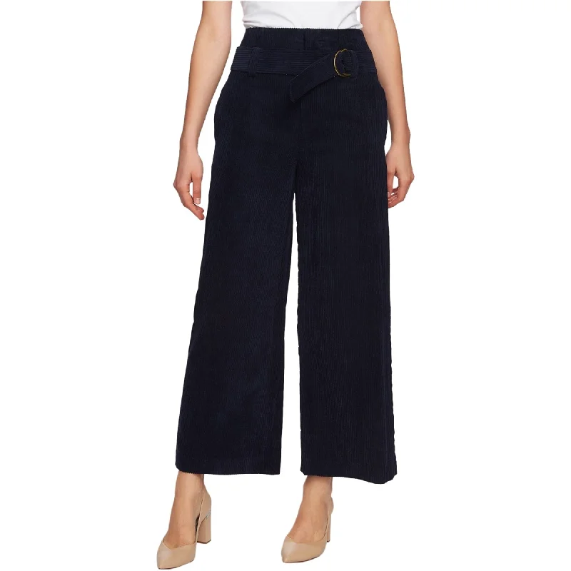 1.STATE Womens Corduroy Casual Wide Leg Pants, Blue, 4