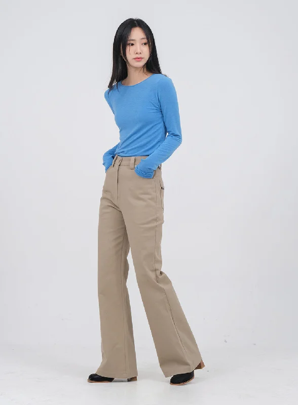 Fleece Lines Bootcut Pants U1502