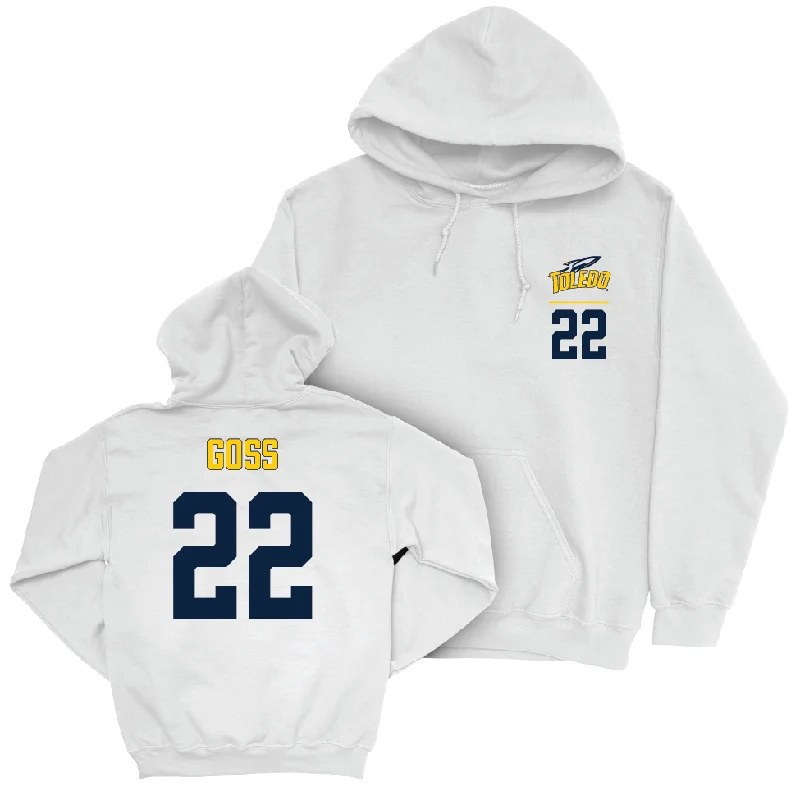 Toledo Women's Basketball White Logo Hoodie - Khera Goss | #22