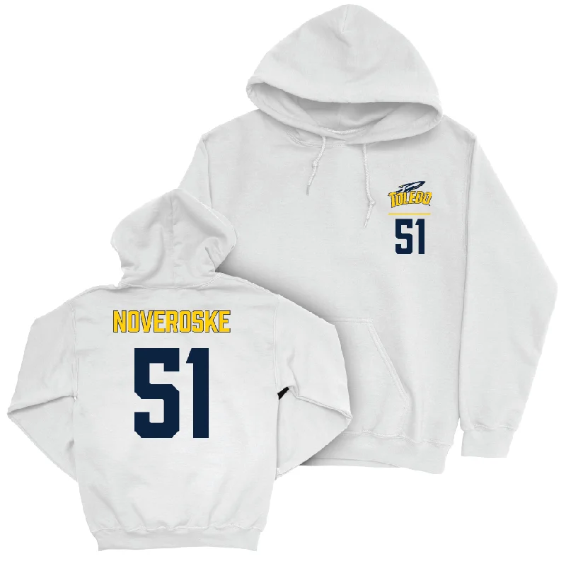 Toledo Women's Basketball White Logo Hoodie - Hannah Noveroske | #51