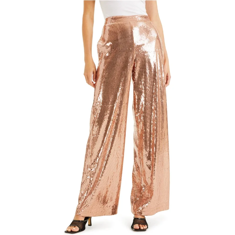 I-N-C Womens Sequin Dress Pants, Beige, X-Small