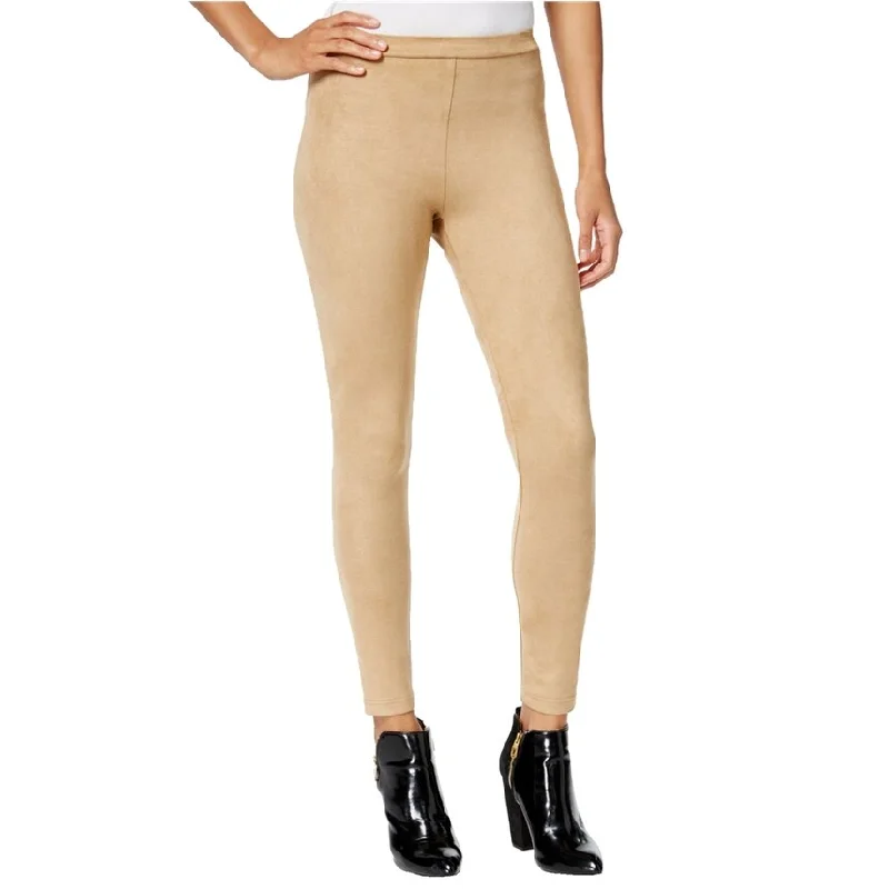 Kensie Womens Faux Suede Casual Leggings, Beige, Medium