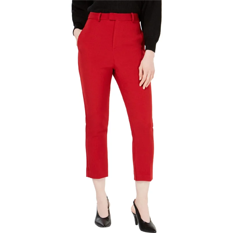 Line & Dot Womens Solid High Rise Casual Cropped Pants