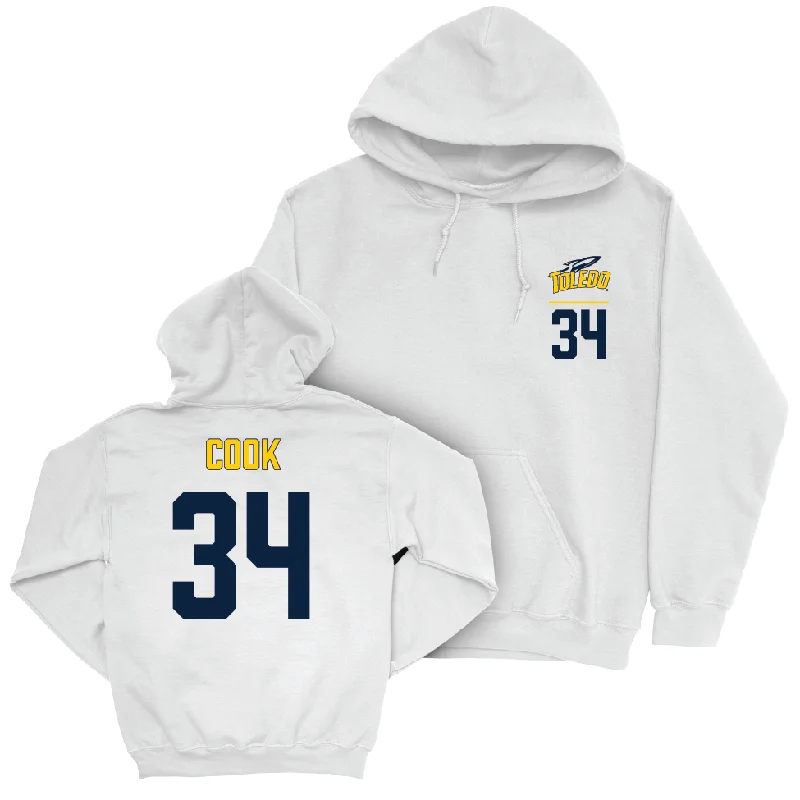 Toledo Women's Basketball White Logo Hoodie - Jessica Cook | #34