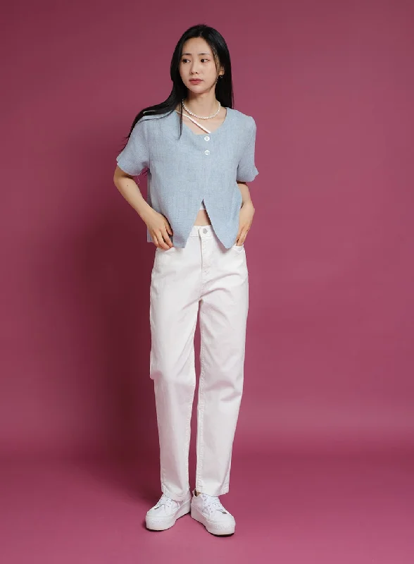 Pastel Cotton Semi Wide Pants OY19