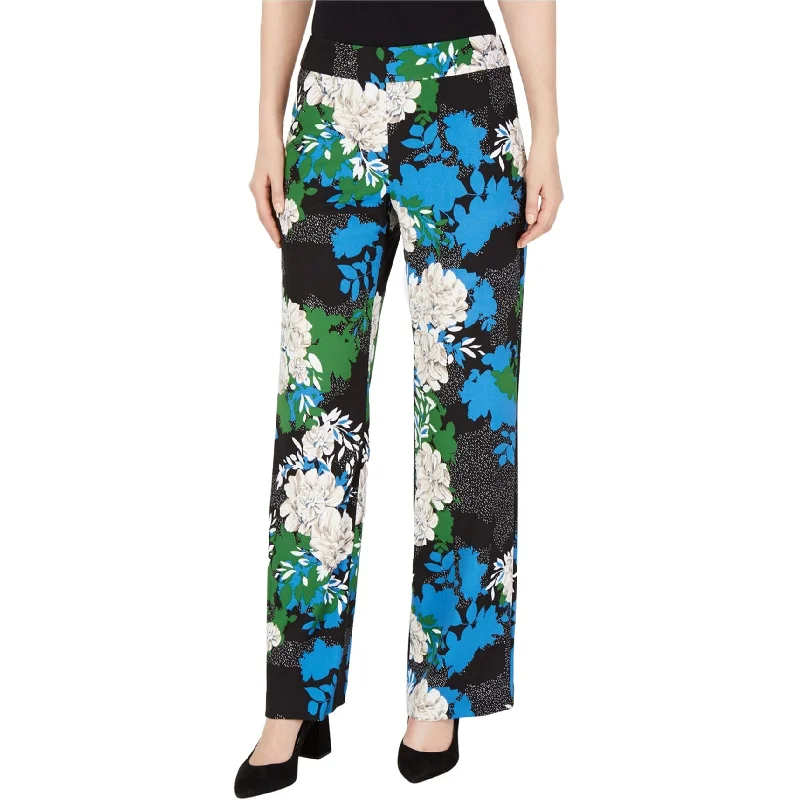 I-N-C Womens Floral Crepe Casual Wide Leg Pants