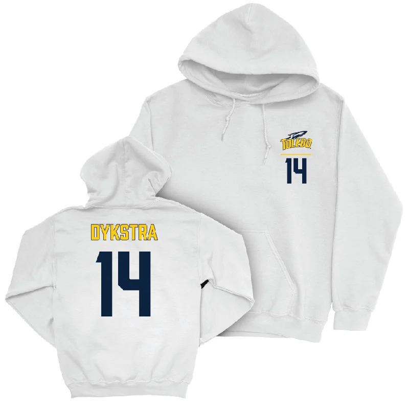 Toledo Women's Basketball White Logo Hoodie - Cadence Dykstra | #14