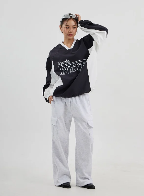 Cargo Wide Leg Track Pants Unisex CJ313