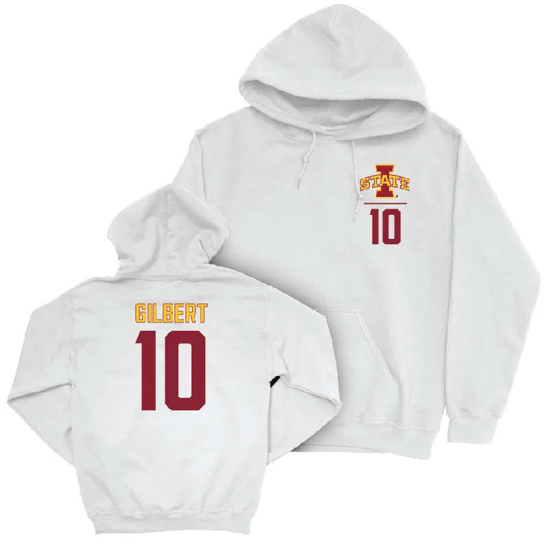 Iowa State Men's Basketball White Logo Hoodie - Keshon Gilbert