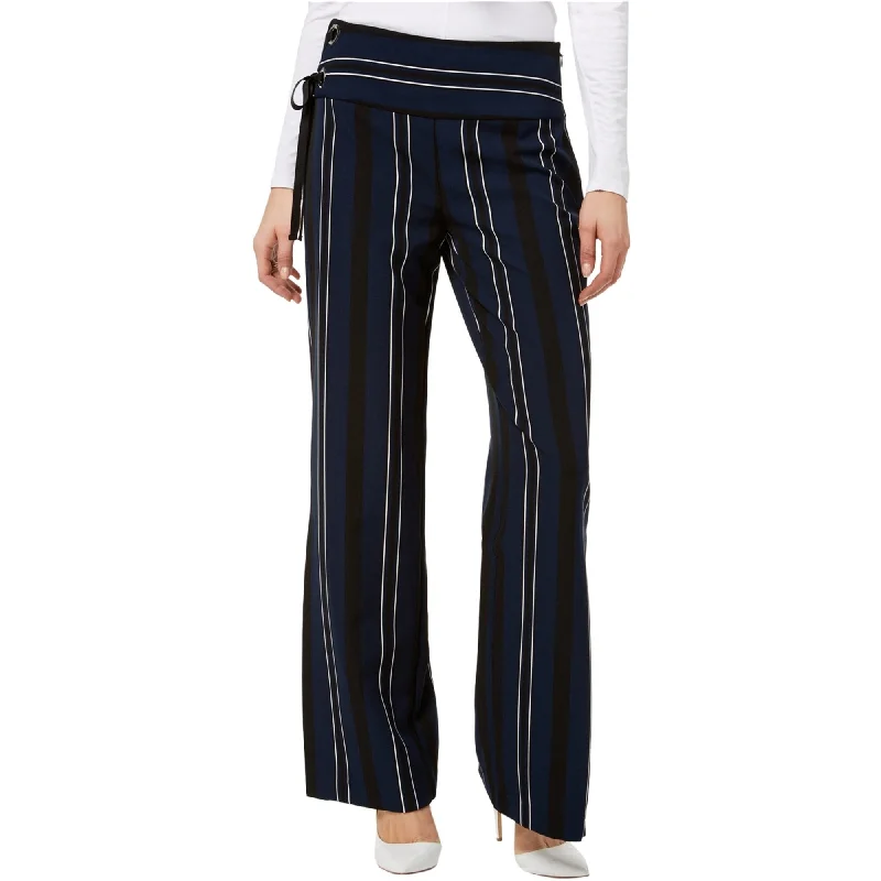 I-N-C Womens Lace-Up Detail Casual Wide Leg Pants