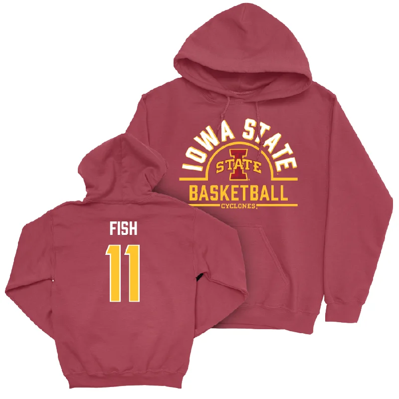 Iowa State Men's Basketball Crimson Arch Hoodie - Kayden Fish