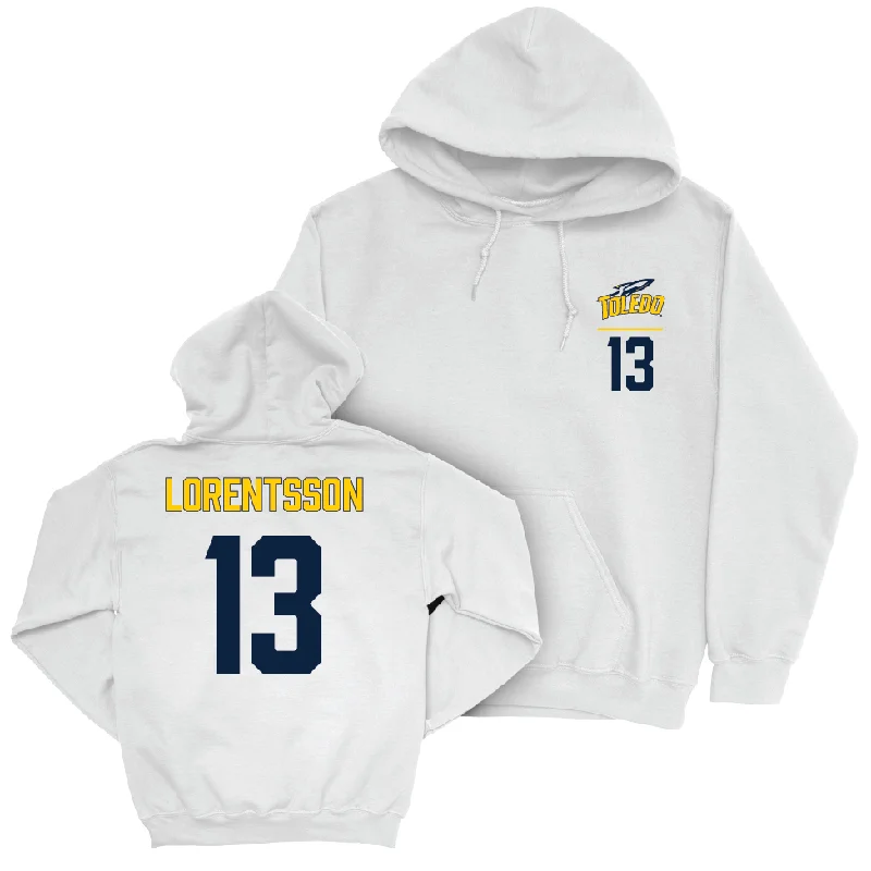 Toledo Men's Basketball White Logo Hoodie - André Lorentsson | #13