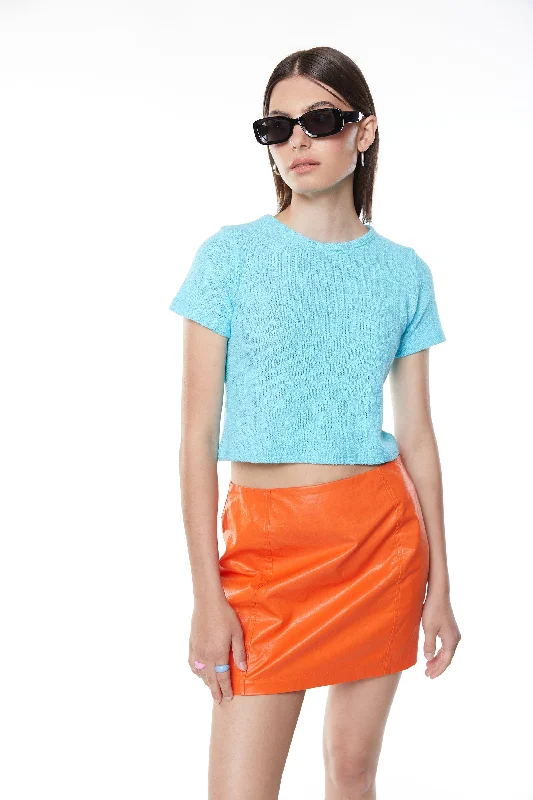 KNIT CROPPED TEE