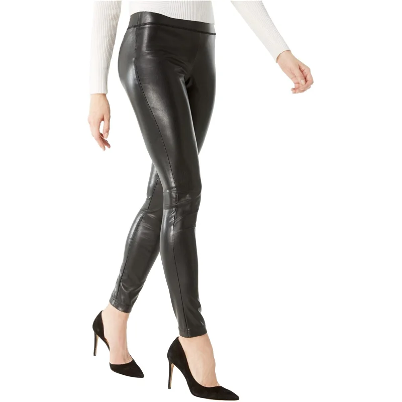 I-N-C Womens Faux Leather Casual Leggings, Black, 0