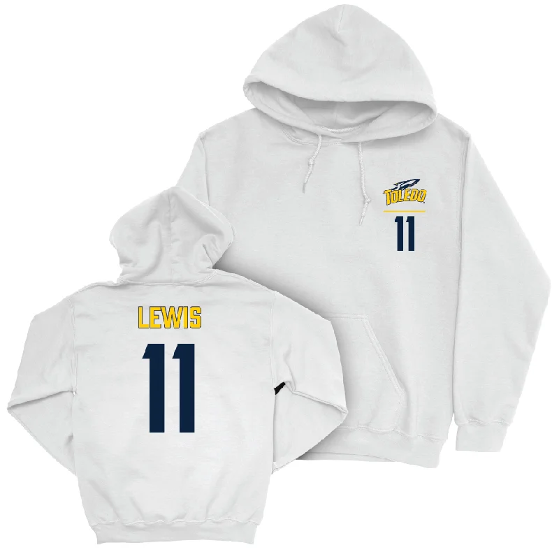 Toledo Men's Basketball White Logo Hoodie - Samuel Lewis | #11