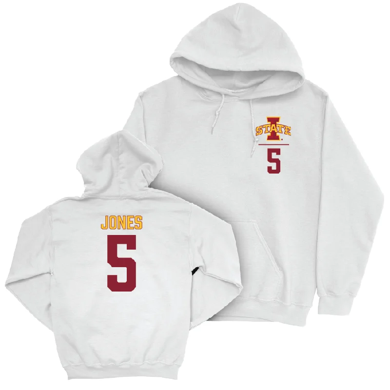 Iowa State Men's Basketball White Logo Hoodie - Curtis Jones