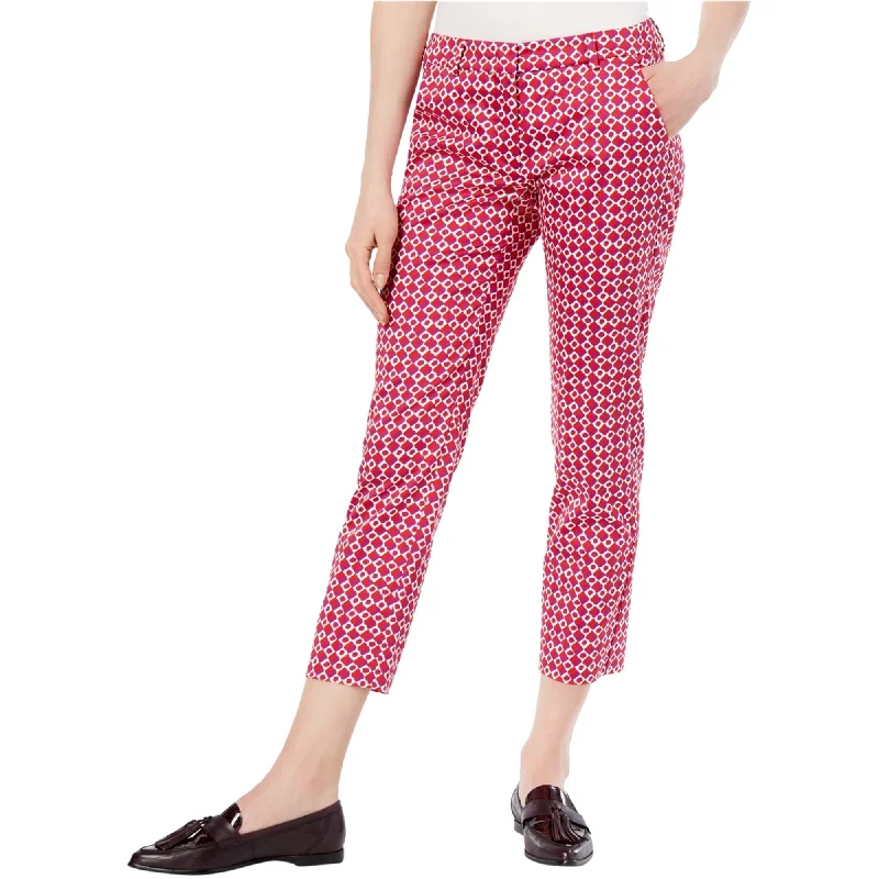 MaxMara Womens Cico Geometric Print Casual Cropped Pants, Red, 8