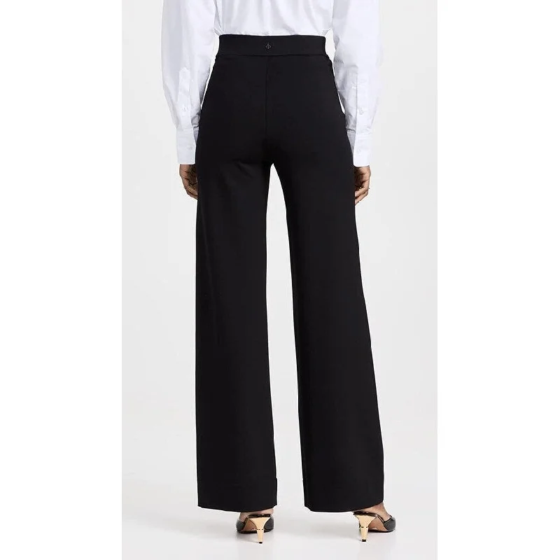 rag & bone Women's Irina Ponte Wide Leg Pants, Black