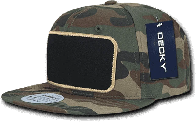 Decky 1096 Patch Snapback Cap - Woodland Camo