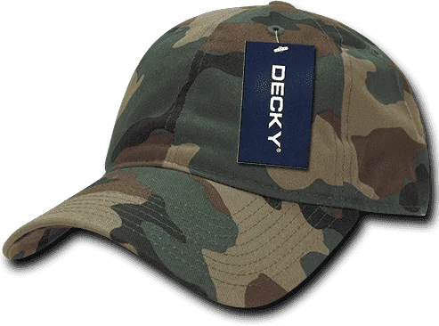 Decky 216 Relaxed Cotton Camo Cap - Woodland Camo