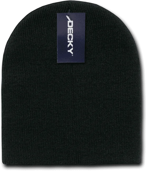 Decky 614 Acrylic Short Knit Cap - Black