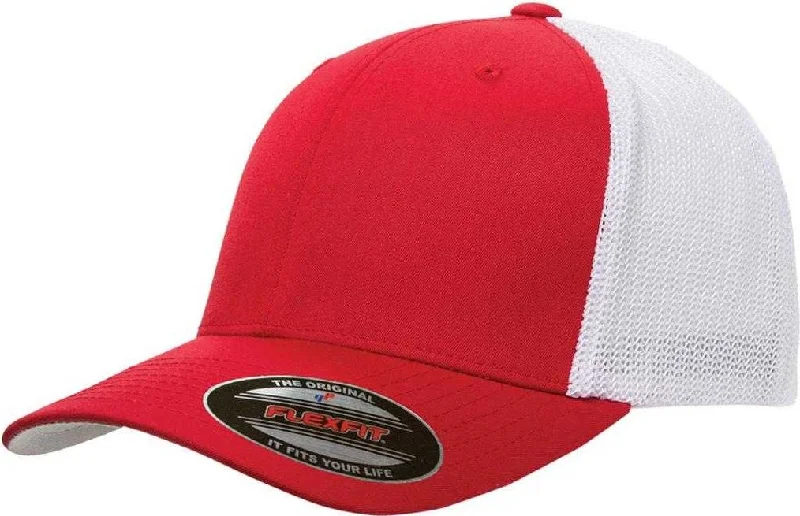 Flexfit 6511 Trucker Cap - Red White