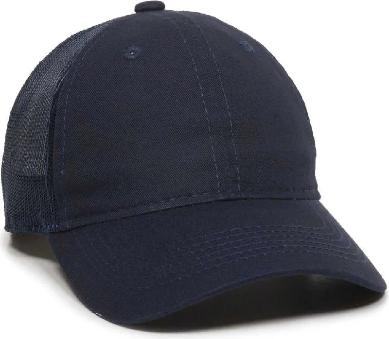 OC Sports FWT-130 Garment Wash Mesh Back Baseball Cap - True Navy